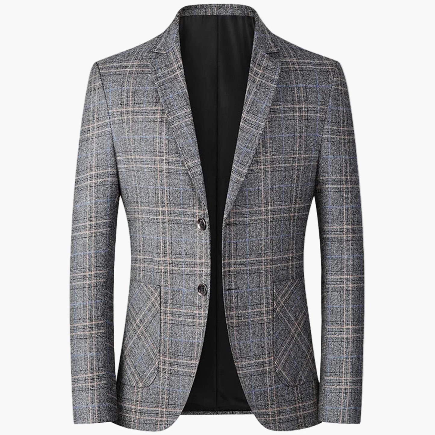 Elegant men's plaid suit jacket modern style for business or formal occasions
