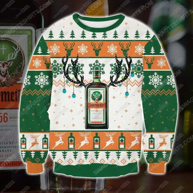 Kersttrui voor heren in lelijke trui stijl Jägermeister feest en origineel cadeau