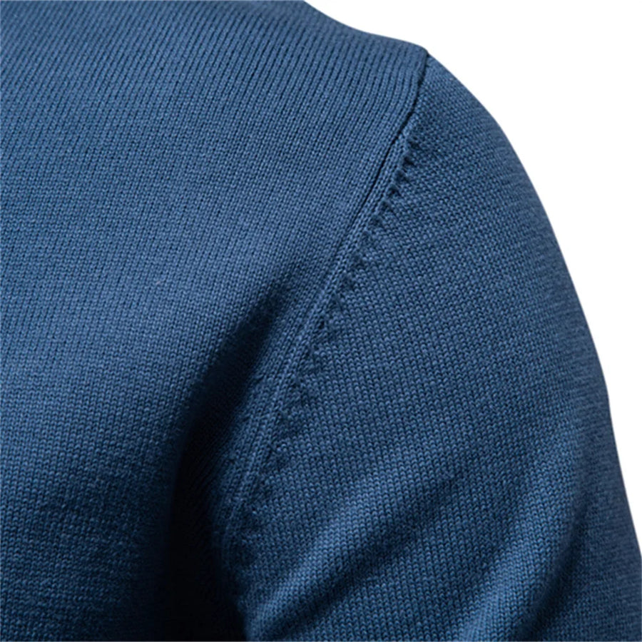 Maglione da uomo a girocollo in maglia tinta unita, blu royal