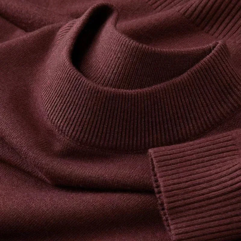 Jersey de cuello redondo acanalado de color liso, tejido suave