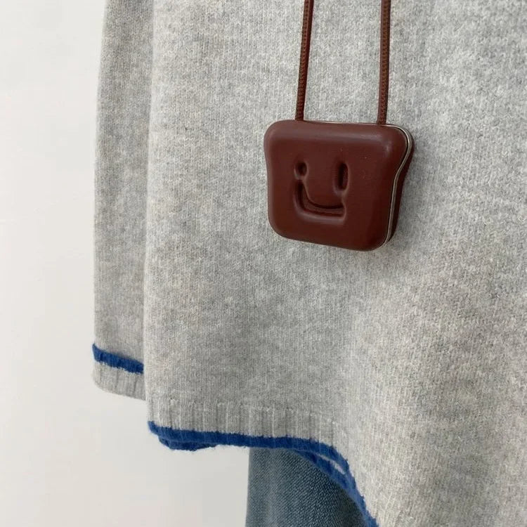 Jersey casual para mujer estilo urbano otoño, cuello redondo, mangas largas