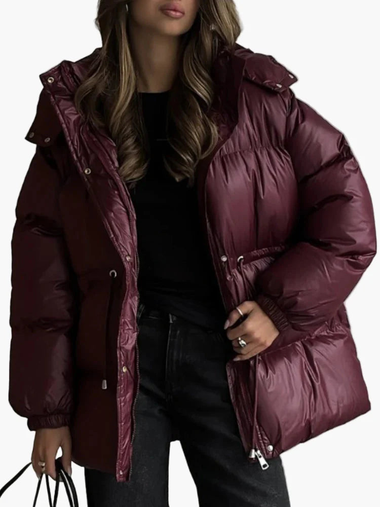 Chaqueta acolchada para mujer corte largo estilo urbano invierno