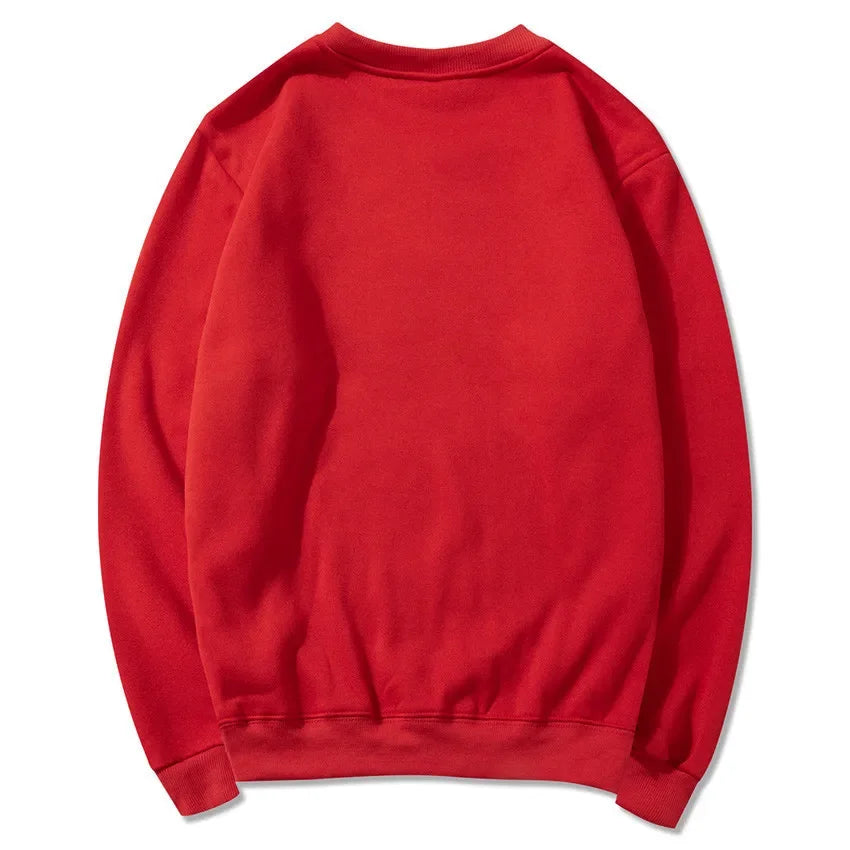 Herren-Sweatshirt mit Rundhalsausschnitt, langen Ärmeln und einfarbigem Design in leuchtender Farbe