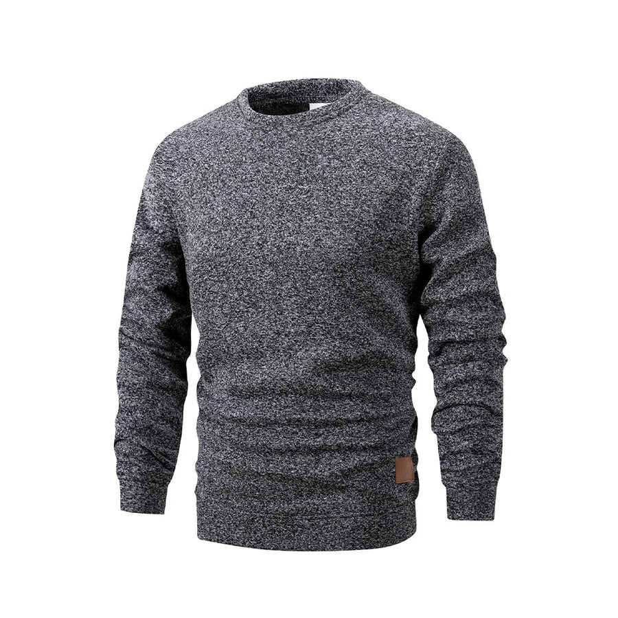 Pull homme col rond coupe classique effet chiné pour l'automne et l'hiver