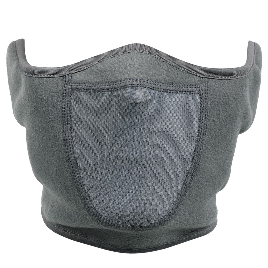 Cache-cou polaire noir et gris pour l'hiver, unisexe, avec zone de respiration en maille
