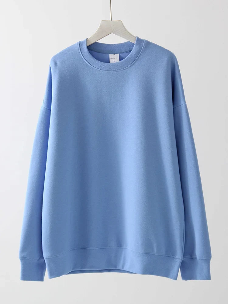 Sweat-shirt basique col rond à manches longues pour homme ou femme