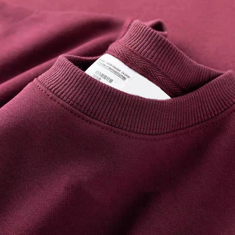 Herren-Sweatshirt mit Rundhalsausschnitt, Fleece-Futter und langen Ärmeln