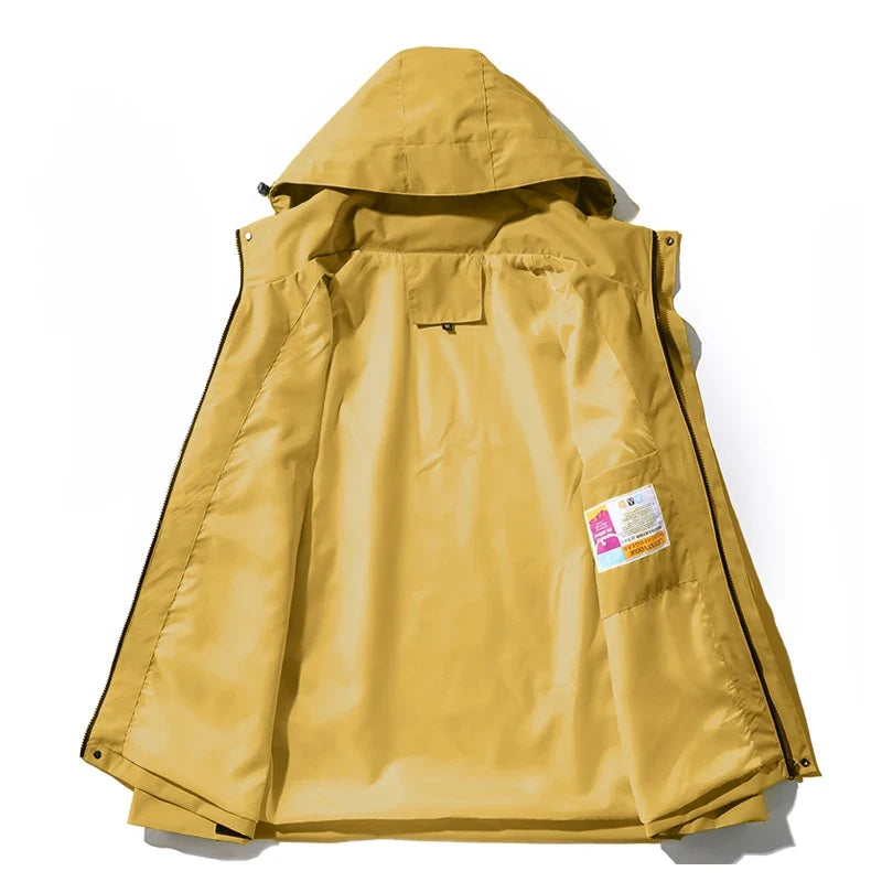 Veste Outdoor Monocouche Imperméable et Coupe-Vent avec Capuche