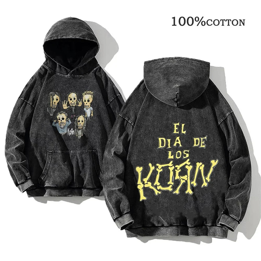 Sweat à Capuche Noir Décontracté à Imprimés Graphiques Variés