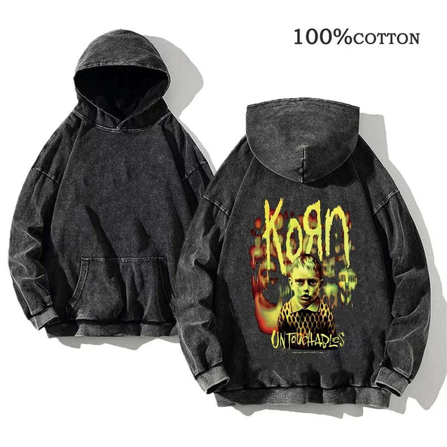 Sweat à Capuche Noir Décontracté à Imprimés Graphiques Variés