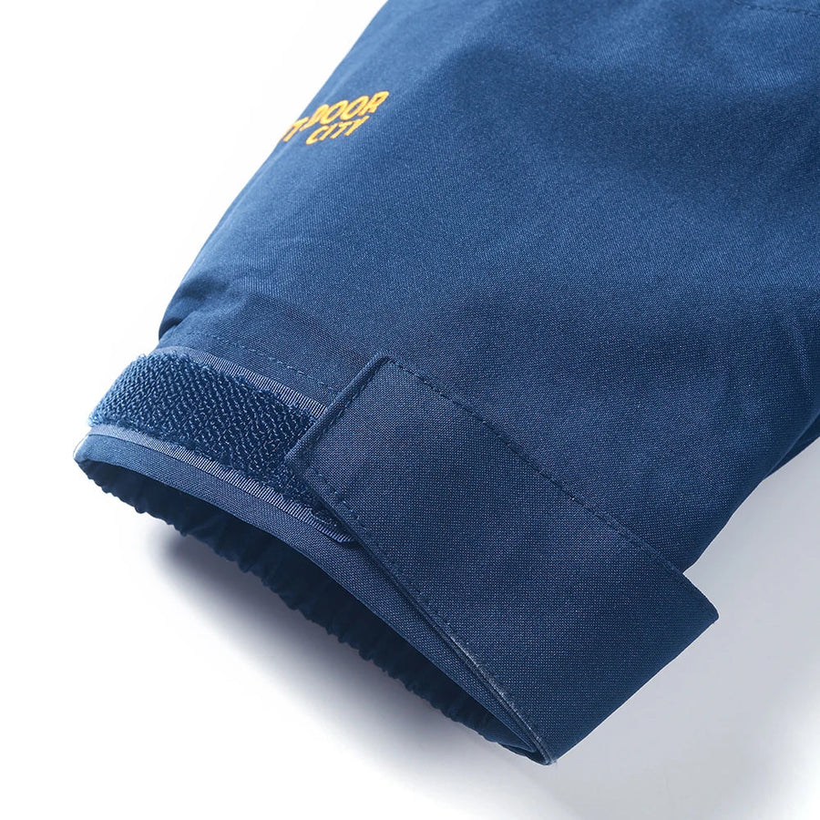 Herren-Kapuzenjacke mit Fleecefutter in Marineblau und Schwarz für den Outdoor-Bereich