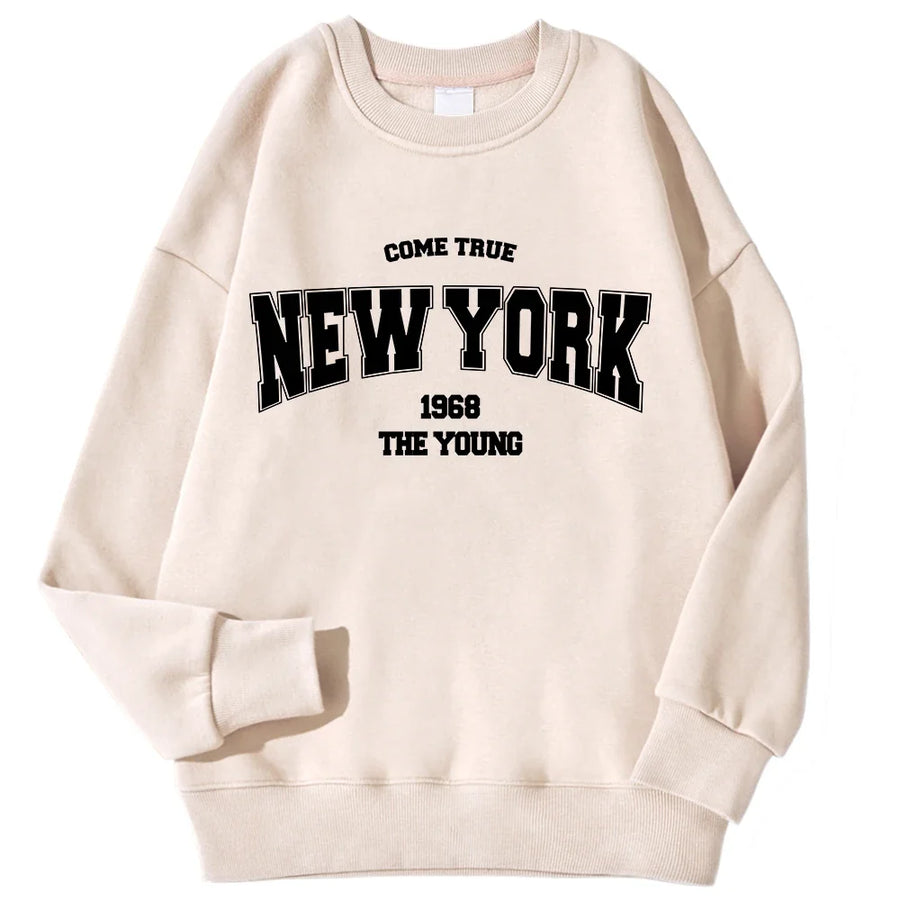 Unisex rundhalsad sweatshirt med bokstavstryck i ledig stil