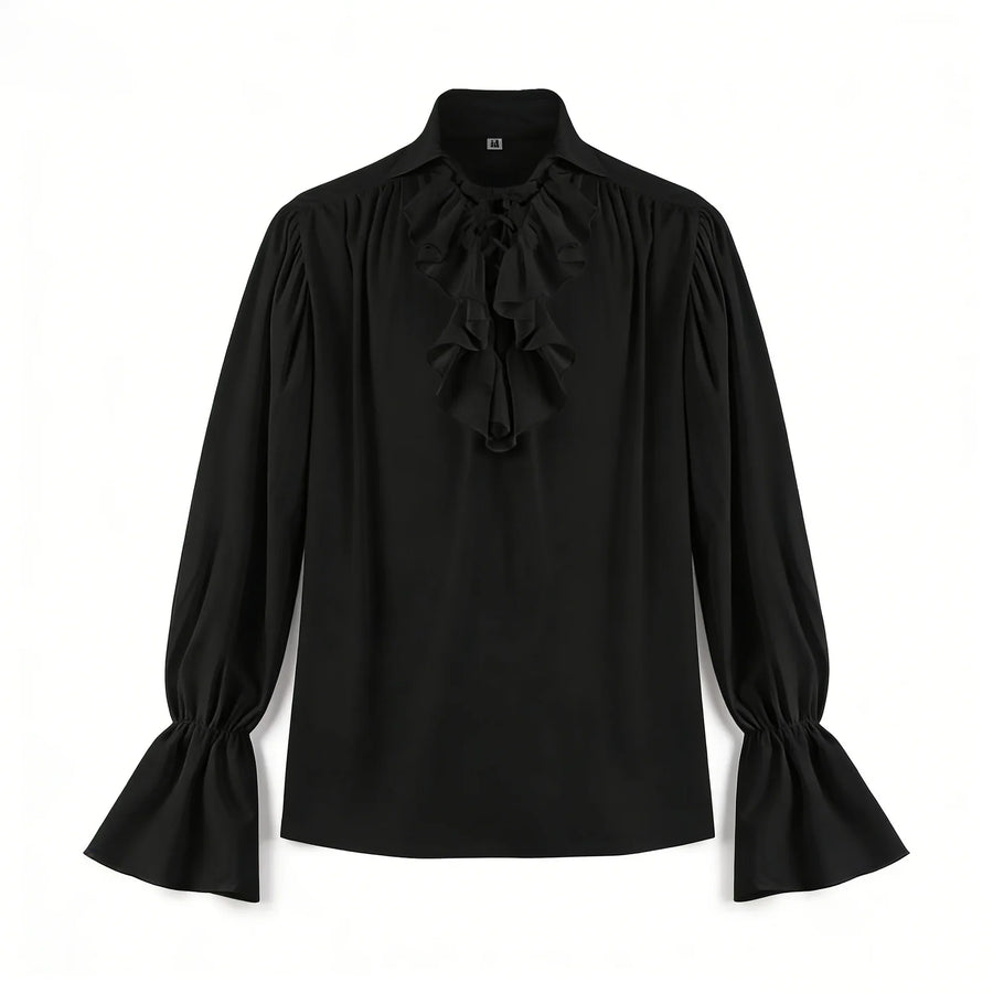 Gilet en velours brodé et chemise à jabot pour homme de style traditionnel allemand