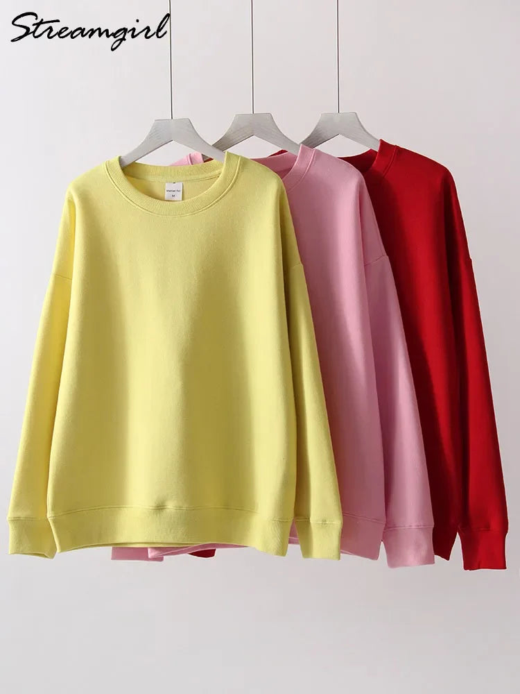 Sweat-shirt basique col rond à manches longues pour homme ou femme