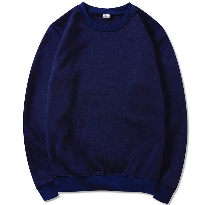 Herren-Sweatshirt mit Rundhalsausschnitt, langen Ärmeln und einfarbigem Design in leuchtender Farbe