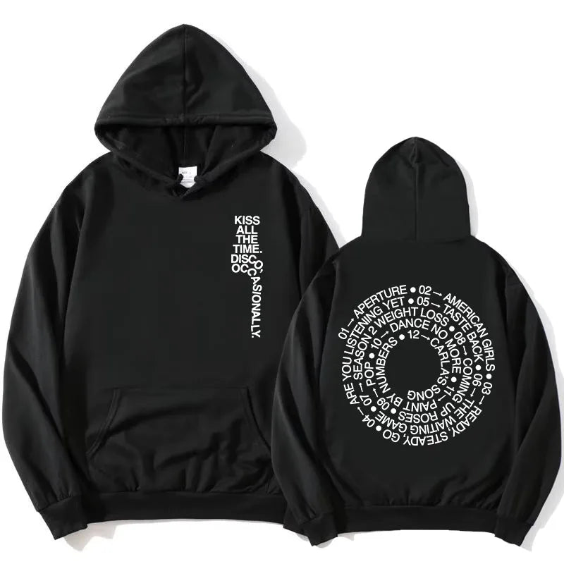 Sweat à capuche unisexe avec imprimé graphique devant et dos, plusieurs motifs et couleurs