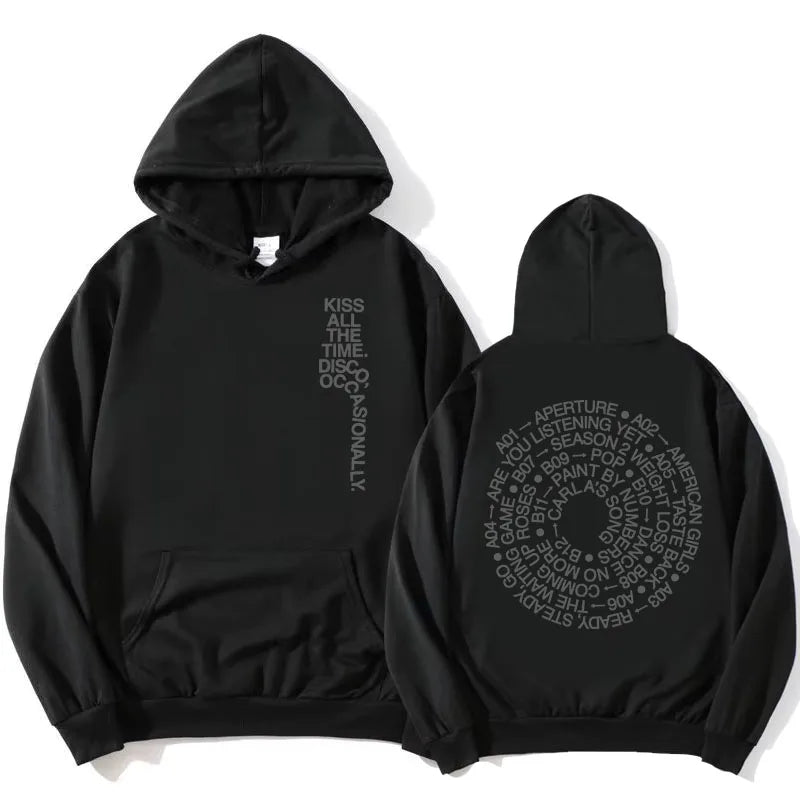 Sweat à capuche unisexe avec imprimé graphique devant et dos, plusieurs motifs et couleurs