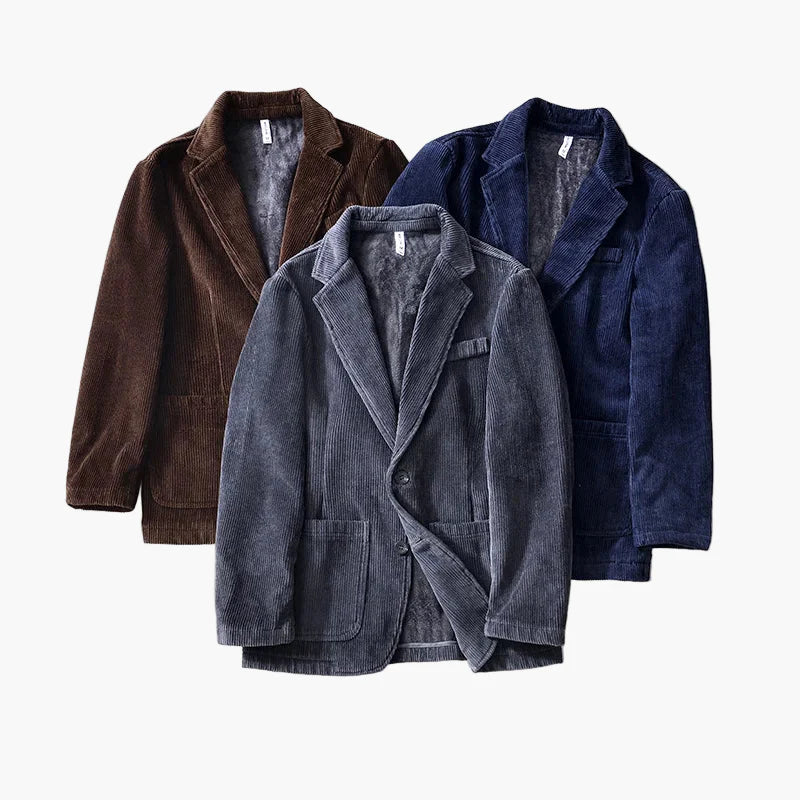 Avslappnad herrblazer i vintage-stil för höst och vinter
