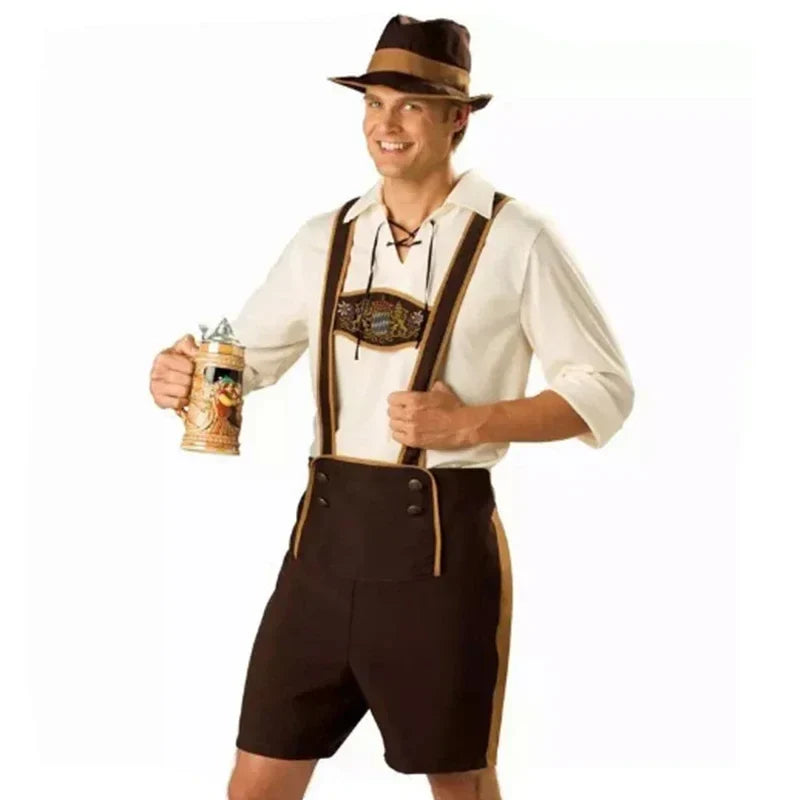 Déguisement Traditionnel Oktoberfest Couple Adulte Homme Femme Beige Marron