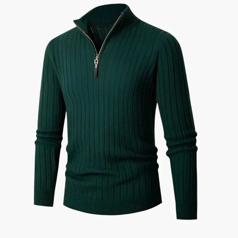 Chaqueta con cremallera media de estilo acanalado para hombre, elegante y cómoda, ideal para otoño-invierno