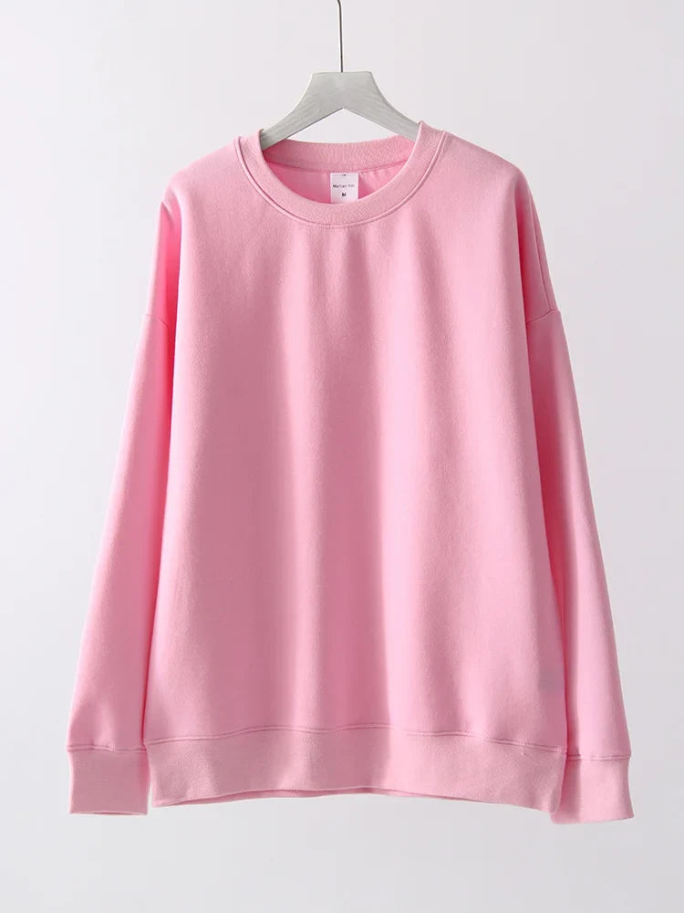 Sweat-shirt basique col rond à manches longues pour homme ou femme
