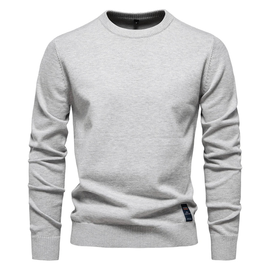 Maglione da uomo a girocollo in maglia tinta unita, blu royal