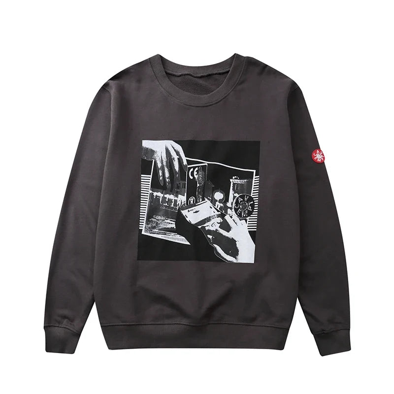Sweatshirt met ronde hals en grafische print in urban stijl - antracietgrijs