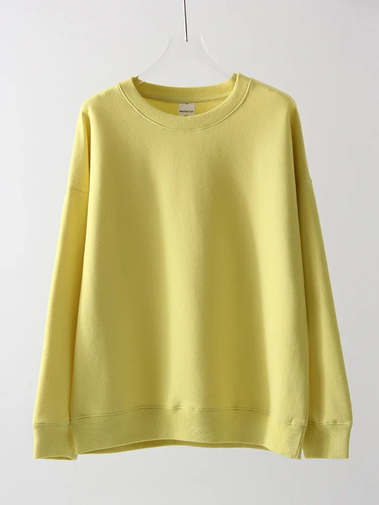 Sweat-shirt basique col rond à manches longues pour homme ou femme