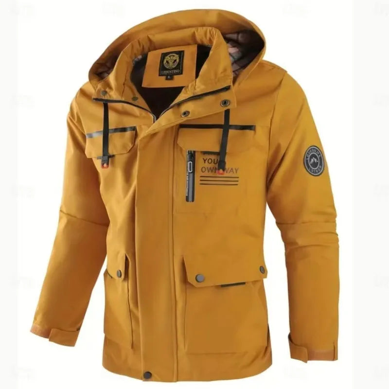 Veste à capuche homme coupe-vent et imperméable avec multiples poches