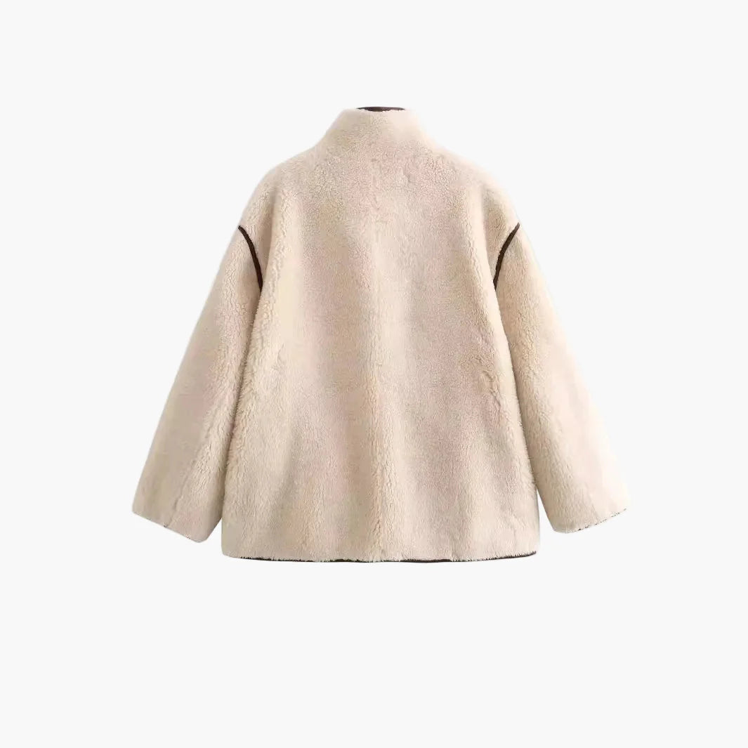 Chaqueta de exterior estilo urbano para mujer, corte amplio y moderno, perfecta para otoño e invierno