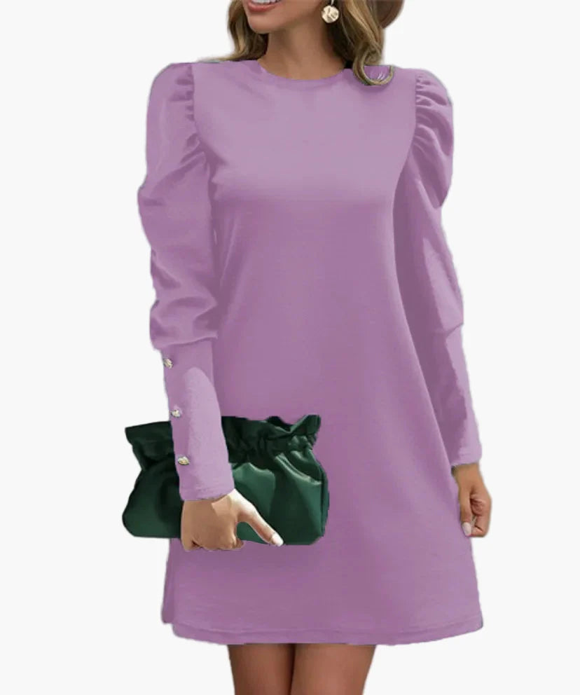 Robe élégante à manches longues bouffantes pour femme – Style chic pour occasions spéciales