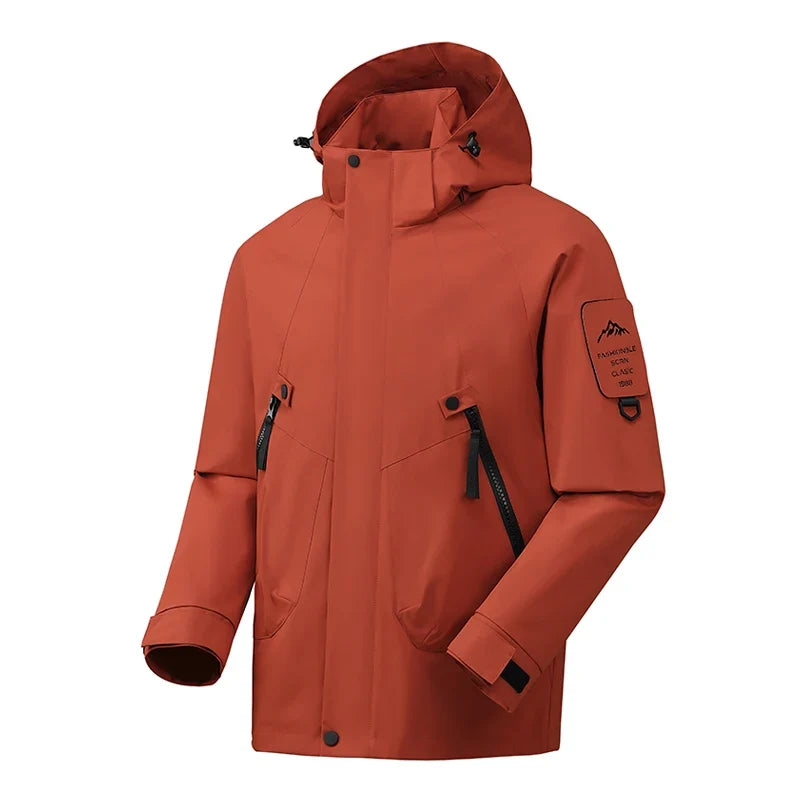 Veste Outdoor Monocouche Imperméable et Coupe-Vent avec Capuche