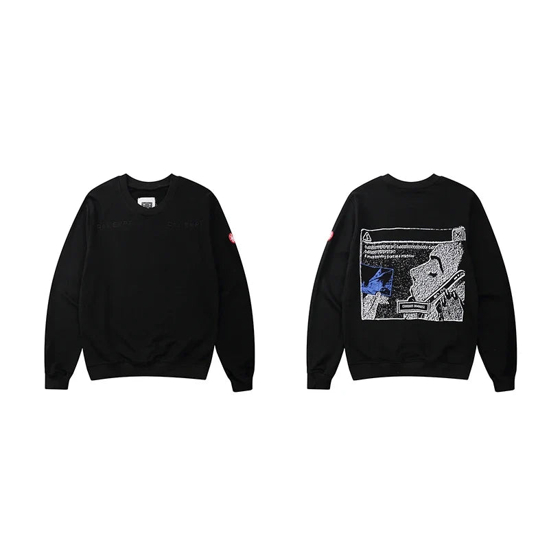 Sweatshirt met ronde hals en grafische print in urban stijl - antracietgrijs