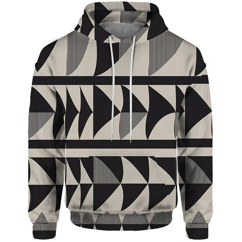 Sudadera con capucha estampada de patchwork con motivos geométricos y florales rojos y beige