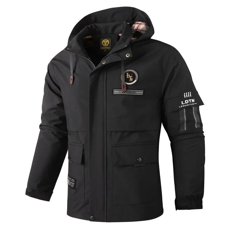 Veste à capuche homme coupe-vent et imperméable avec multiples poches