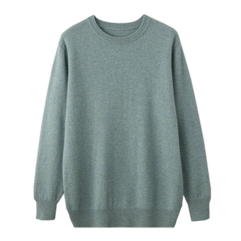 Pull homme col rond uni en maille douce à manches longues