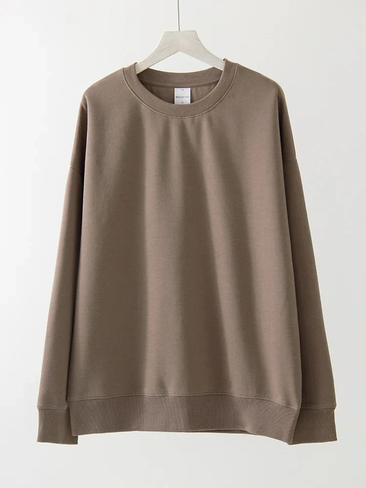 Sweat-shirt basique col rond à manches longues pour homme ou femme