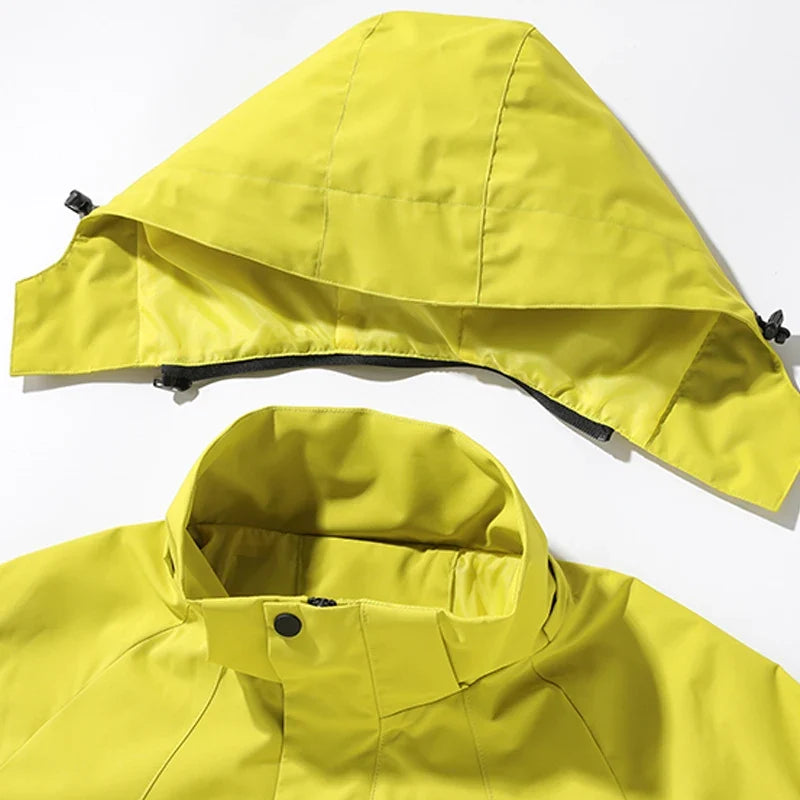 Veste Outdoor Monocouche Imperméable et Coupe-Vent avec Capuche