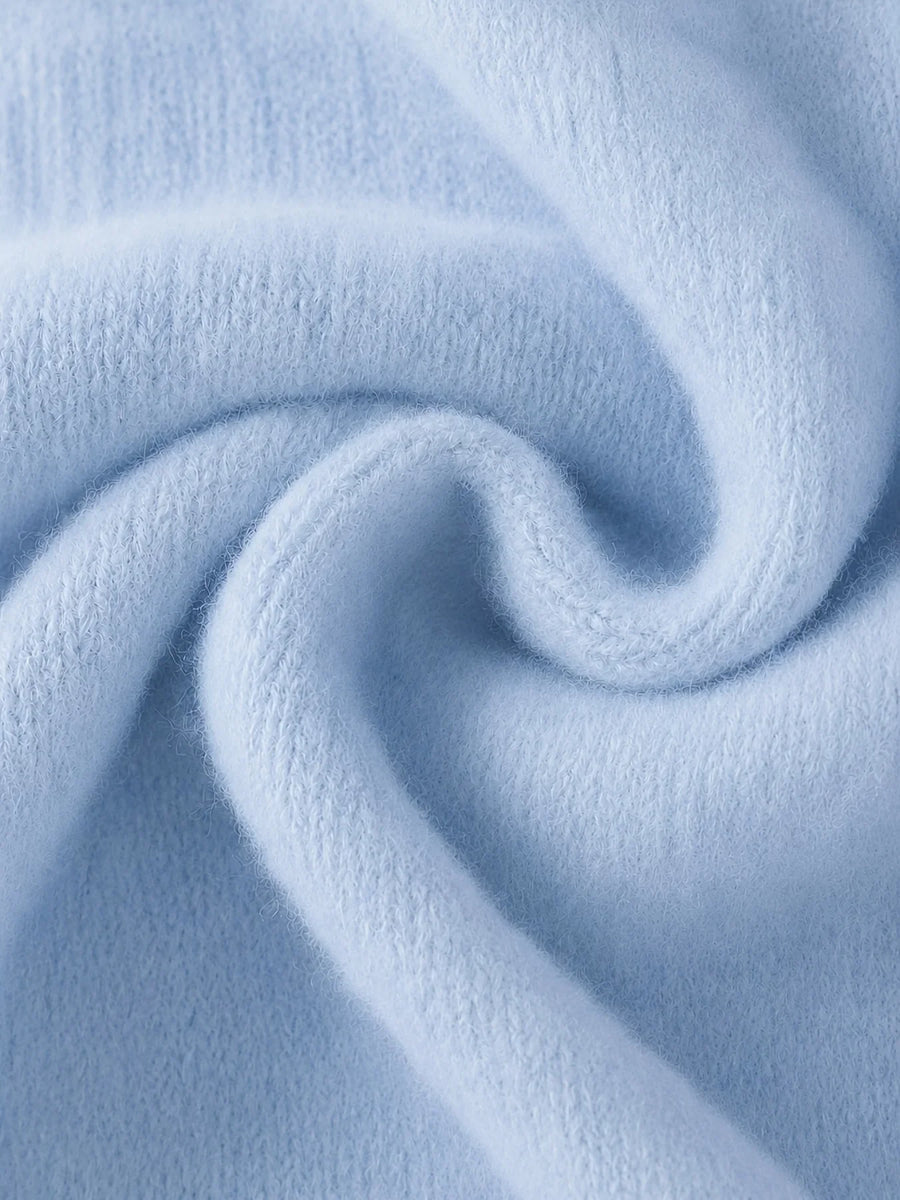 Pull en maille ras du cou bleu clair décontracté pour femme