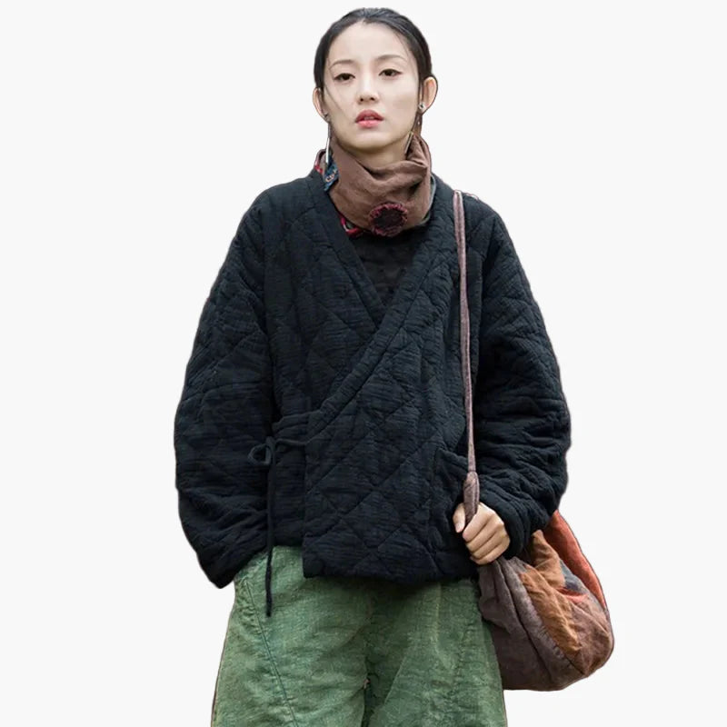 Chaqueta acolchada amplia estilo vintage para mujer – Look casual y cómodo