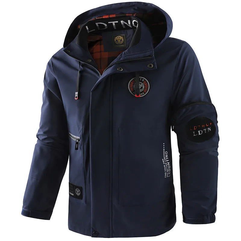 Veste à capuche homme coupe-vent et imperméable avec multiples poches