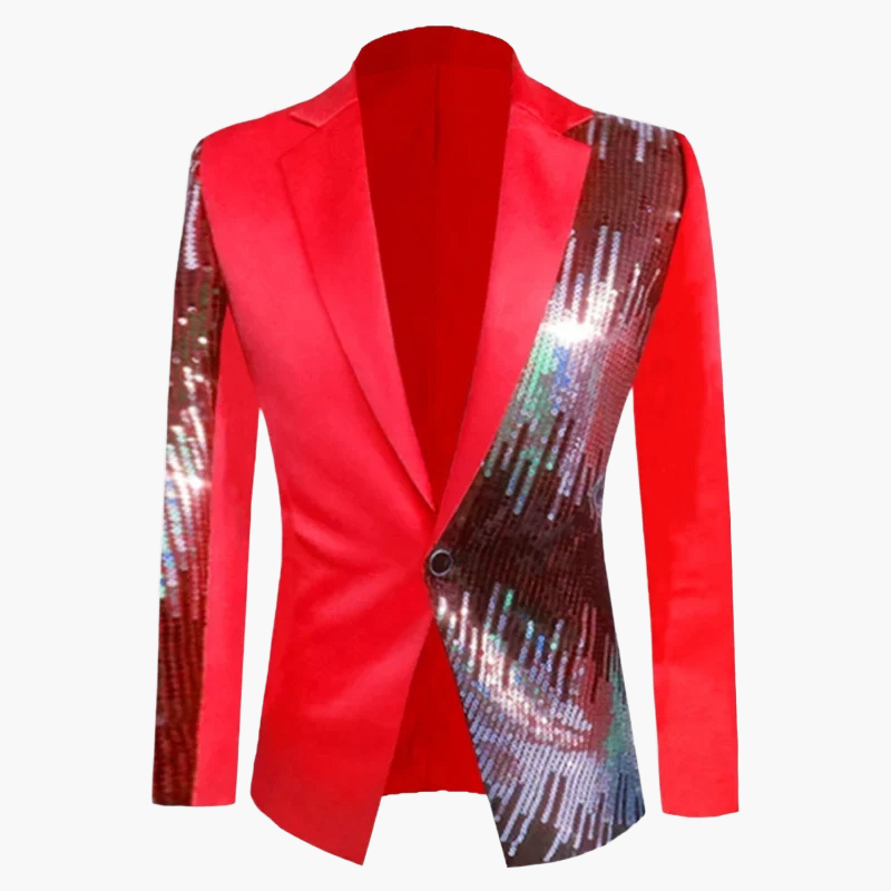 Chaqueta de noche para hombre estilo cabaret chic con lentejuelas – Ideal para fiesta, espectáculo y evento