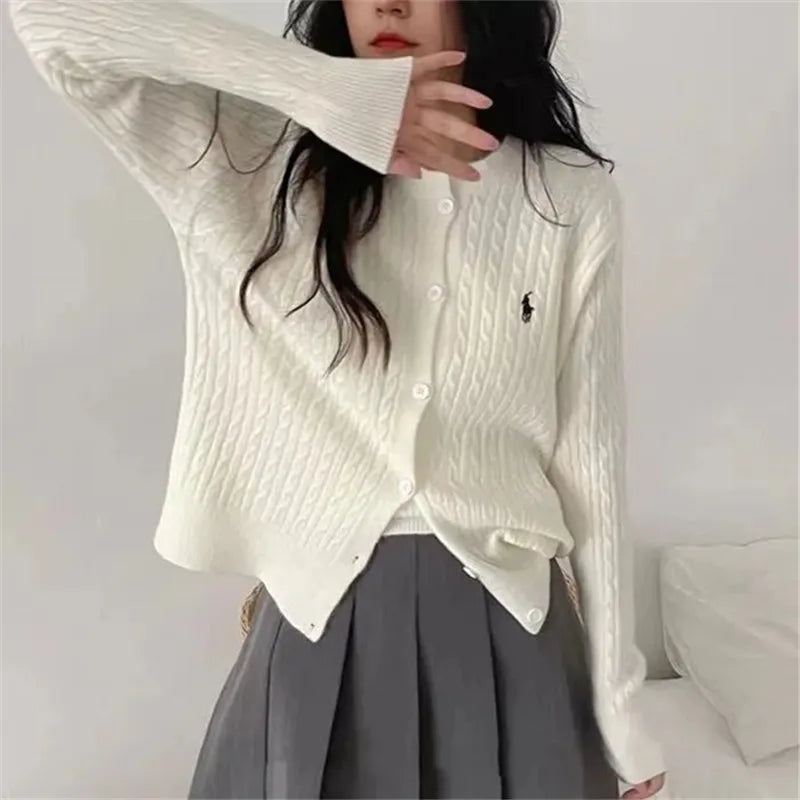 Women's cable-knit cardigan and tank top set
