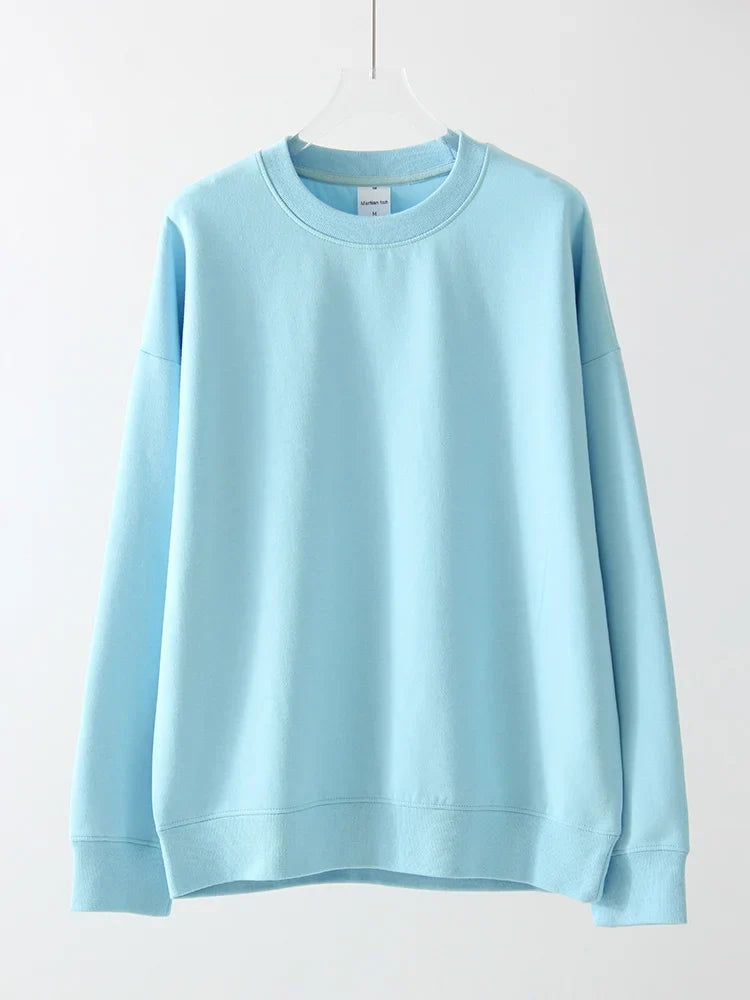 Sweat-shirt basique col rond à manches longues pour homme ou femme