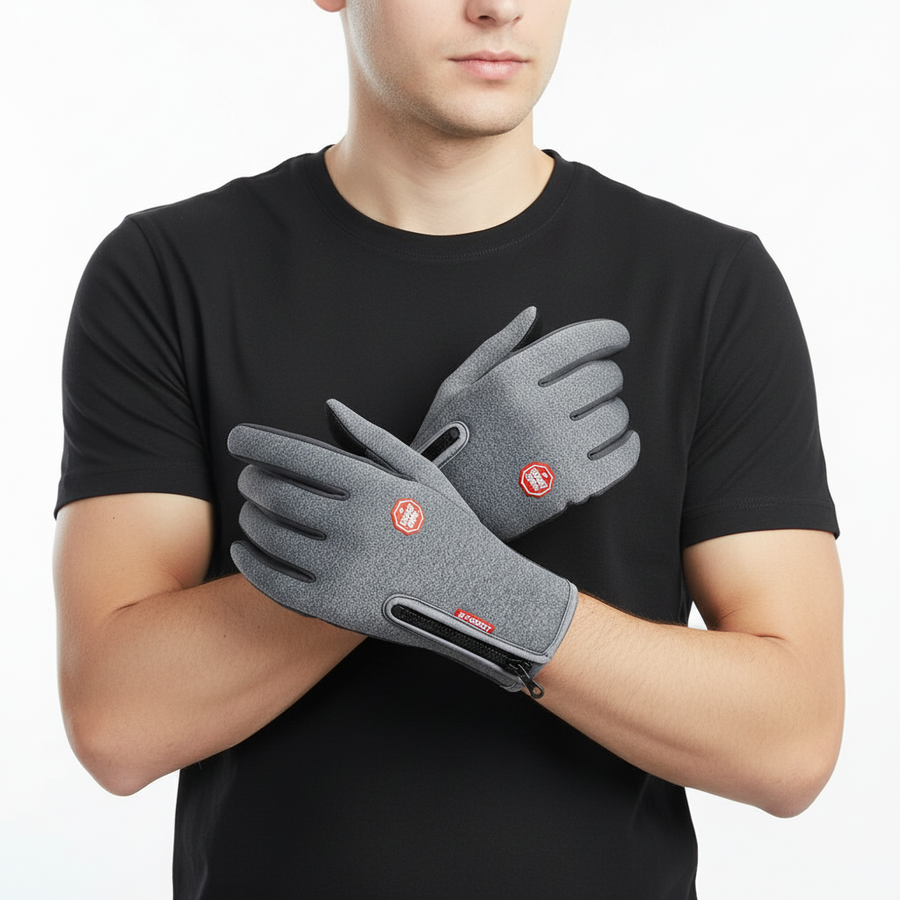 Guantes de esquí de invierno cortavientos con cremallera lateral, varios colores