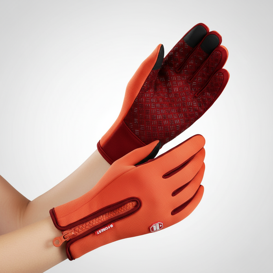 Guantes de esquí de invierno cortavientos con cremallera lateral, varios colores