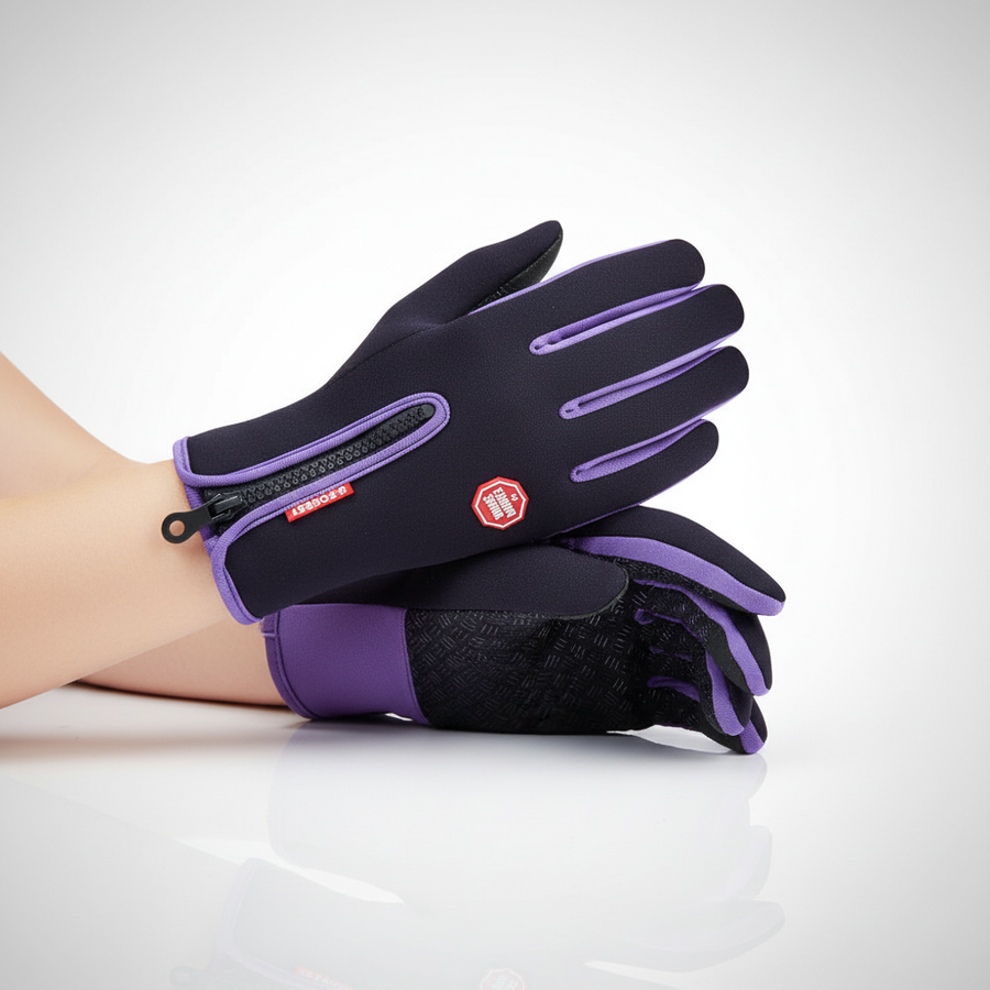 Guantes de esquí de invierno cortavientos con cremallera lateral, varios colores