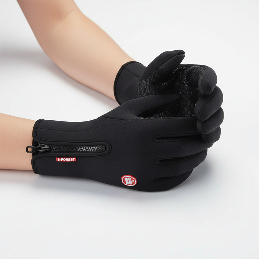 Guantes de esquí de invierno cortavientos con cremallera lateral, varios colores