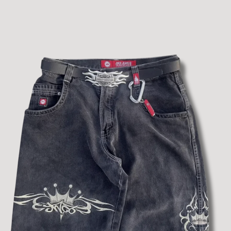 Lang Kvindestribet Nederdel i Streetwear-stil med Løs Pasform og Trendy Grafiske Motiver