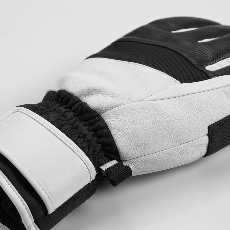 Wasserdichte Skihandschuhe mit verstellbarer Stulpe und Logo